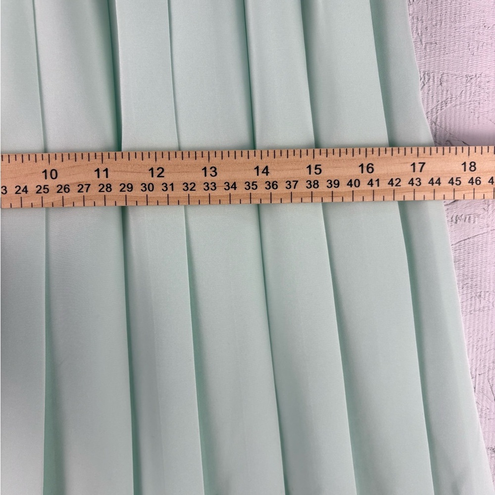 VTG Susan Bristol New Traditions Pleated Mint Midi Skirt Medium Made in USA - Picture 5 of 7